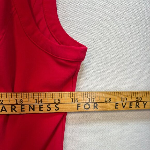 White House Black Market Women Fit & Flare Cocktail Dress Size 6 Red Sleeveless - Picture 5 of 11